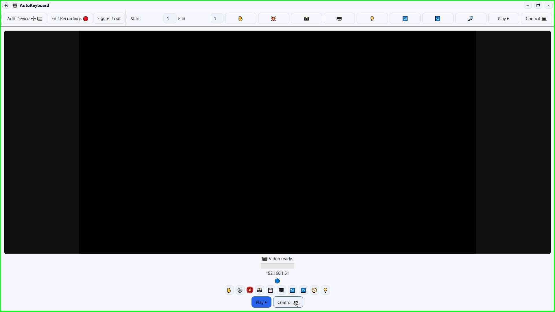 Step 2 screenshot: Control button in AutoKeyboard.