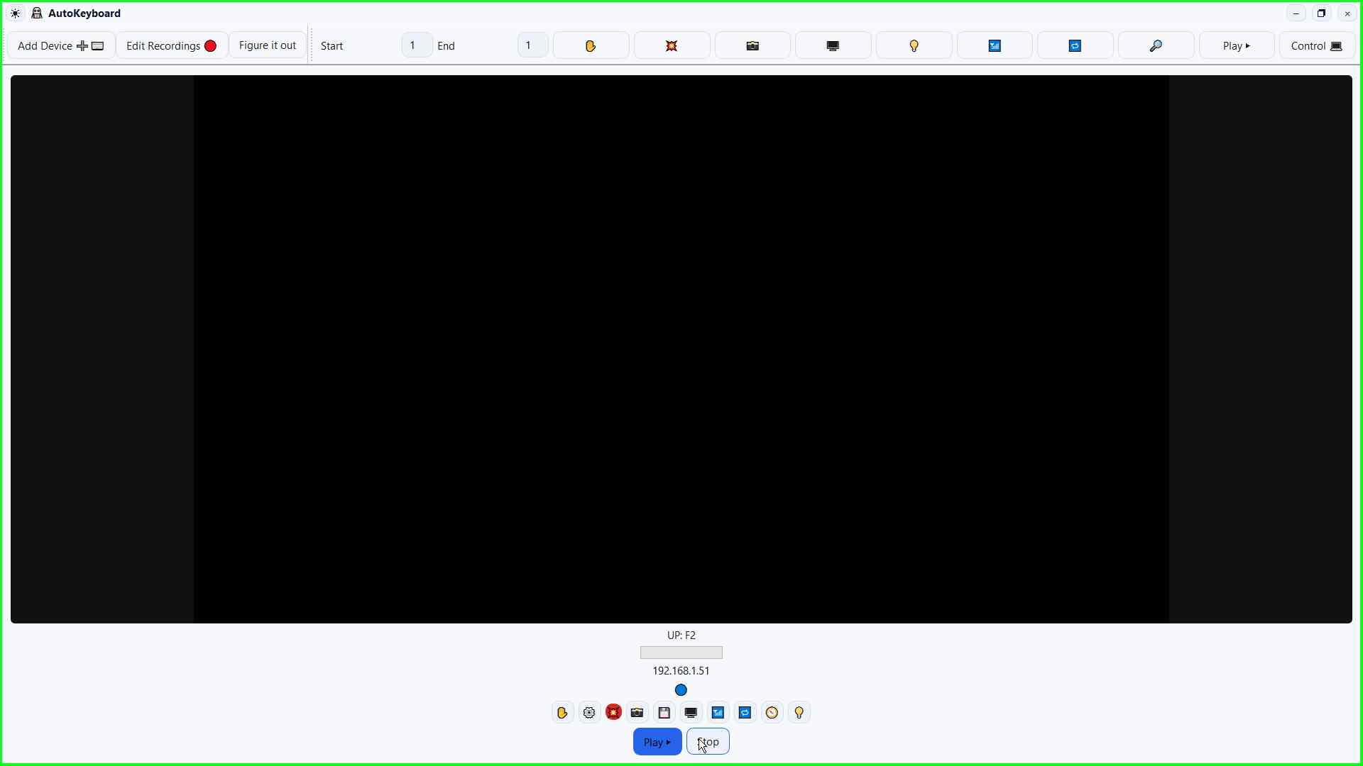 Step 3 screenshot: Stop button in AutoKeyboard.