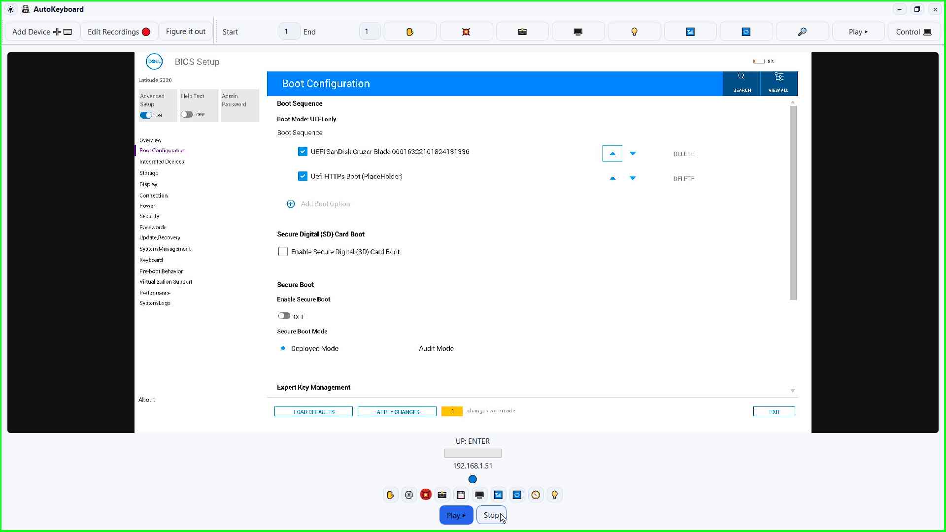 Step 7 screenshot: Stop button in AutoKeyboard.